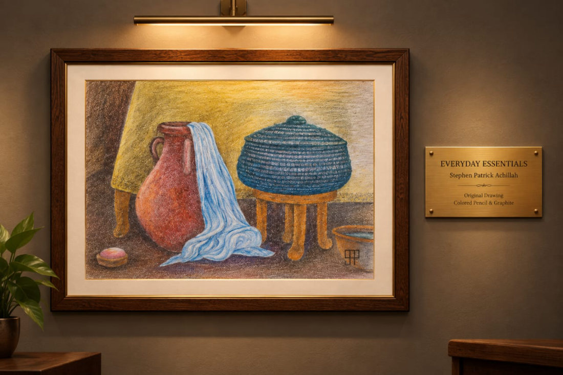 Everyday Essentials, colored pencil and graphite, by Pastor Stephen Patrick Achillah